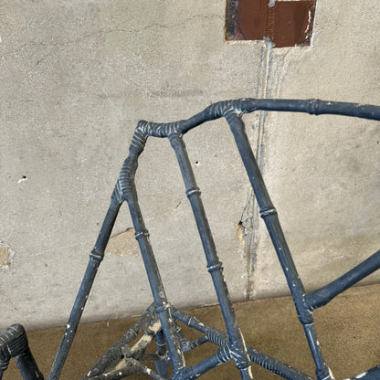 Mid Century Aluminum Bamboo Chaise Lounge Chair