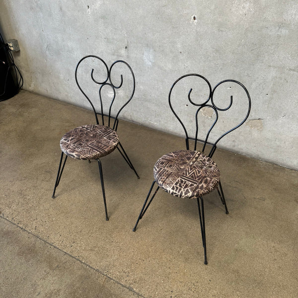 Pair of Mid Century Modern Iron Cafe Chairs