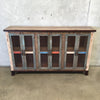 Recycled Wood Cabinet With Three Double Doors & Wire Mesh