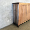 Recycled Wood Cabinet With Three Double Doors & Wire Mesh