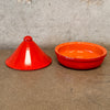 De Silva Hand Made In Italy Tagine With Red/Orange Glazed Lamb Pot