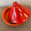 De Silva Hand Made In Italy Tagine With Red/Orange Glazed Lamb Pot