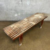 Mid Century Modern Slat Wood Bench