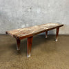 Mid Century Modern Slat Wood Bench