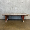 Mid Century Modern Slat Wood Bench