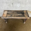 Mid Century Modern Slat Wood Bench