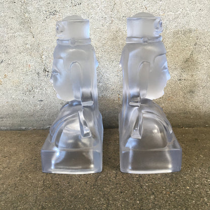 Pair of Mid Century Frosted Glass Bookends