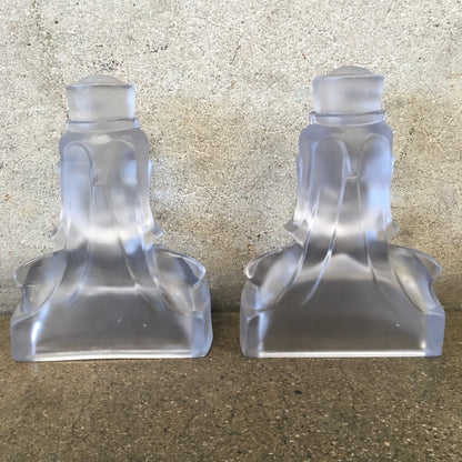 Pair of Mid Century Frosted Glass Bookends