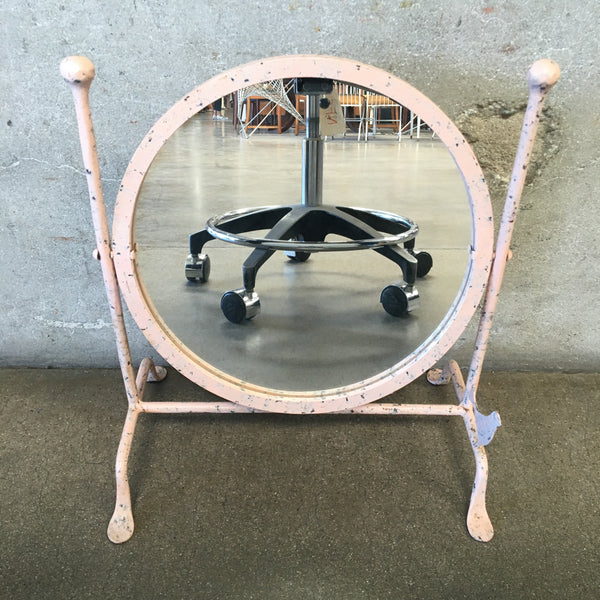 Mid Century Table Top Vanity Mirror with Bird Accent