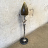 Vintage Artisan Marble & Silver Torso Candle Holder