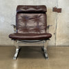 Mid Century Chrome and Leather Sling Lounge Chair