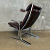 Mid Century Chrome and Leather Sling Lounge Chair