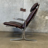 Mid Century Chrome and Leather Sling Lounge Chair