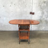 Antique Side Table With Double Drop Downsides & Removable Lower Serving Tray