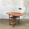 Antique Side Table With Double Drop Downsides & Removable Lower Serving Tray