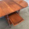 Antique Side Table With Double Drop Downsides & Removable Lower Serving Tray