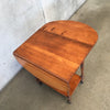 Antique Side Table With Double Drop Downsides & Removable Lower Serving Tray