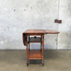 Antique Side Table With Double Drop Downsides & Removable Lower Serving Tray