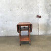 Antique Side Table With Double Drop Downsides & Removable Lower Serving Tray