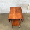 Antique Side Table With Double Drop Downsides & Removable Lower Serving Tray