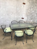 Vintage Glass Patio Table & 6 Chairs