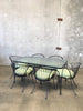 Vintage Glass Patio Table & 6 Chairs