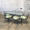 Vintage Glass Patio Table & 6 Chairs