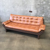 Vintage Mid Century Modern Two Tone Leather Sofa