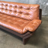 Vintage Mid Century Modern Two Tone Leather Sofa