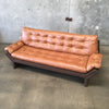 Vintage Mid Century Modern Two Tone Leather Sofa