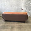 Vintage Mid Century Modern Two Tone Leather Sofa