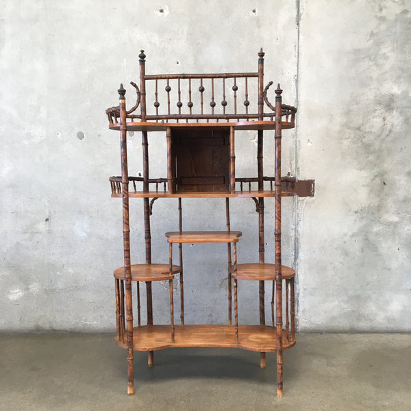 Antique Bamboo Etagere