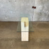 Post Modern Travertine and Glass console Table