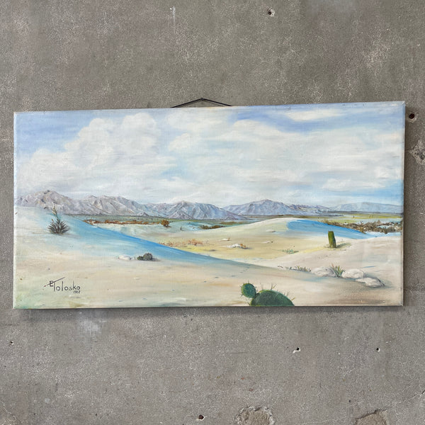 1967 Oil On Canvas Desert Painting by E. Tolosko