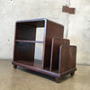 Vintage Art Deco Side Table Magazine Rack