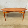 Mid Century Danish Teak Surfboard Coffee Cocktail Table