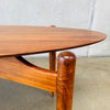 Mid Century Danish Teak Surfboard Coffee Cocktail Table