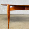 Mid Century Danish Teak Surfboard Coffee Cocktail Table