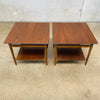 Pair of Danish Modern Walnut Side End Tables for Selig