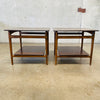 Pair of Danish Modern Walnut Side End Tables for Selig