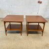 Pair of Danish Modern Walnut Side End Tables for Selig