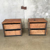 Pair of Industrial End Tables Made From Shipping Crates