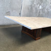 1960 Coffee Table L Atelier Travertine Top Rosewood Legs