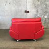 Italian Style Top Grain Red Leather Lounge Chair