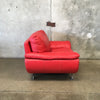 Italian Style Top Grain Red Leather Lounge Chair