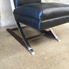 Pair of 1950 Rock-a-Chairs Leather Chrome and Wood, Extremely Comfortable