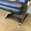 Pair of 1950 Rock-a-Chairs Leather Chrome and Wood, Extremely Comfortable