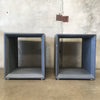 Pair Of Open Cube Side Tables / Record Storage