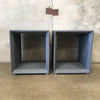 Pair Of Open Cube Side Tables / Record Storage