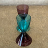 Vintage Teal & Purple Art Glass Martini Glass Set